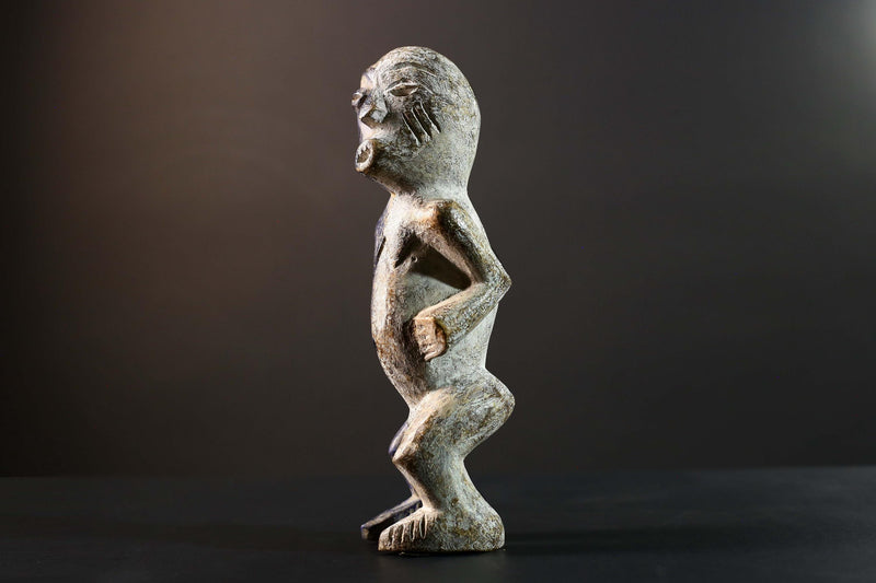 African Beembe Ancestral Figure Congo Carved Wood Ritual Spirit Statue with Patina-G5788