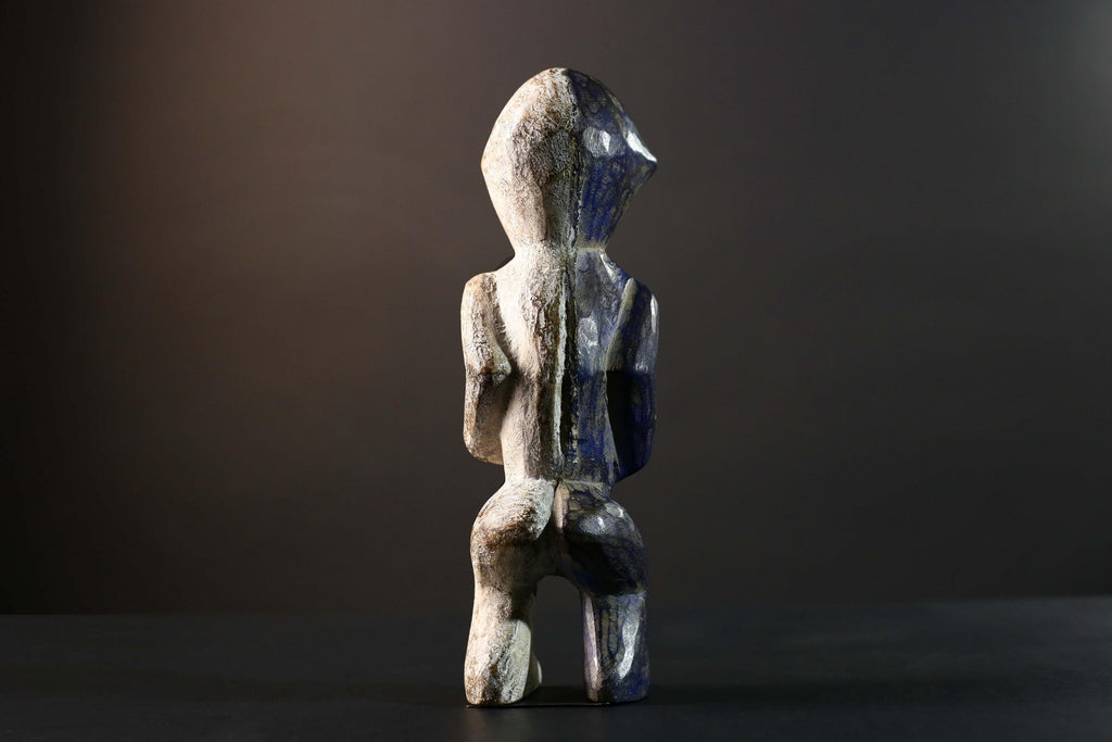 African Beembe Ancestral Figure Congo Carved Wood Ritual Spirit Statue with Patina-G5788
