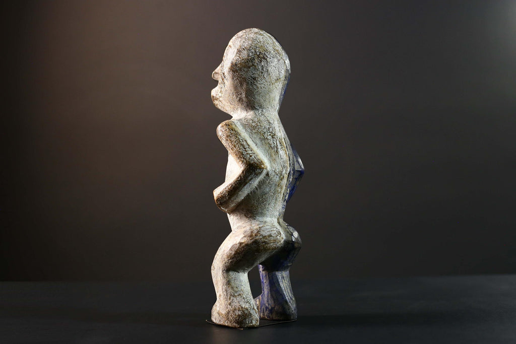 African Beembe Ancestral Figure Congo Carved Wood Ritual Spirit Statue with Patina-G5788