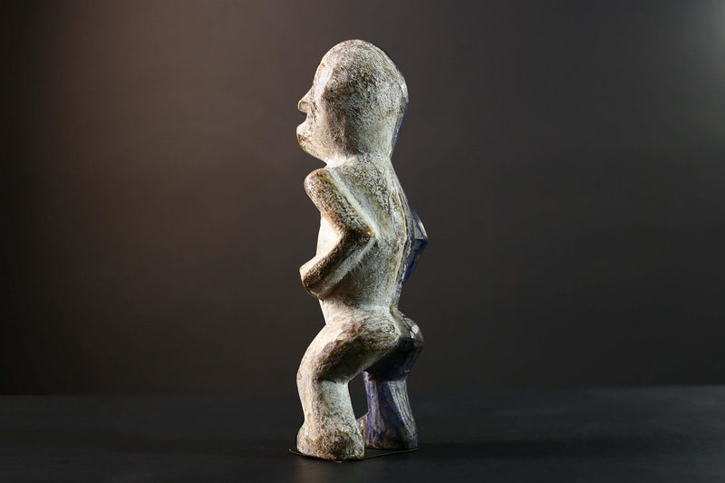 African Beembe Ancestral Figure Congo Carved Wood Ritual Spirit Statue with Patina-G5788