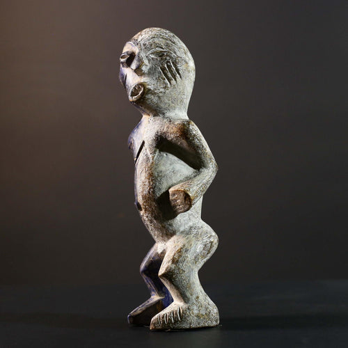 African Beembe Ancestral Figure Congo Carved Wood Ritual Spirit Statue with Patina-G5788