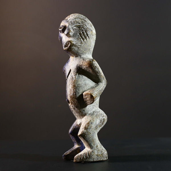 African Beembe Ancestral Figure Congo Carved Wood Ritual Spirit Statue with Patina-G5788