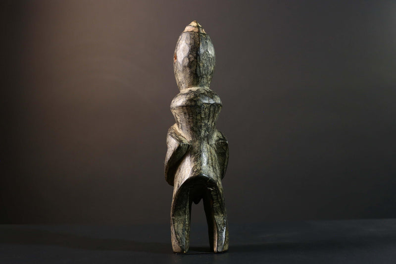 African Tribal Figure Carved Wood Statue Primitive Dark Ethnic Art Decor-G5792
