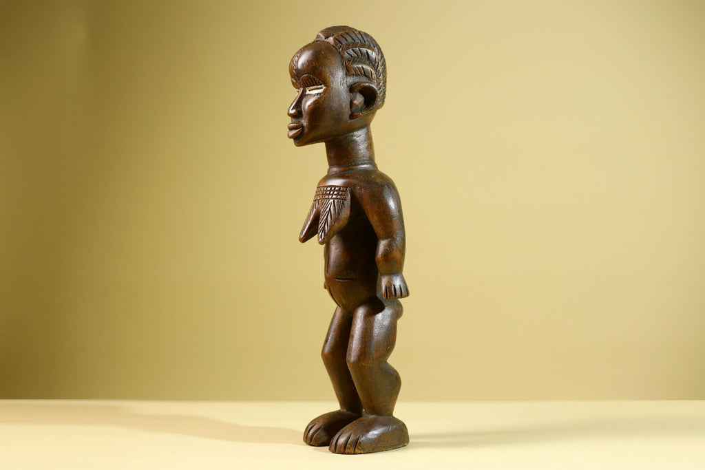 African Yoruba Female Statue Nigeria Hand Carved Wood Tribal Fertility Figure Traditional Cultural Decor-G5803