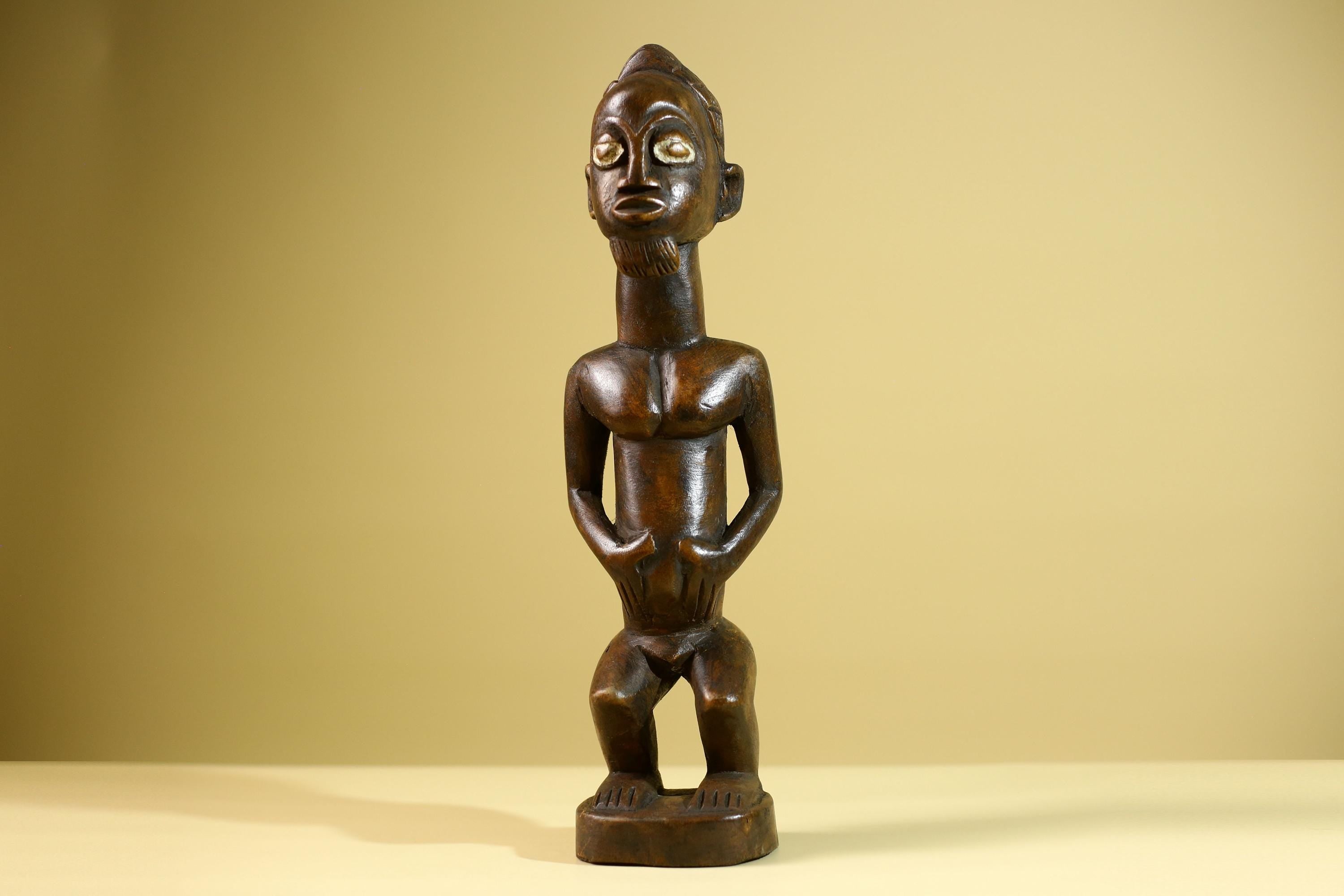 African Yoruba Male Statue Tribal Wood Carving Hand Carved Figurine Ethnic Art Home Décor Collectible Sculpture-G5804