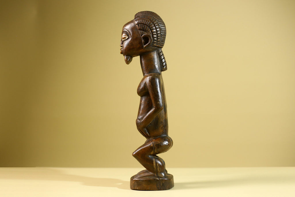 African Yoruba Male Statue Tribal Wood Carving Hand Carved Figurine Ethnic Art Home Décor Collectible Sculpture-G5804