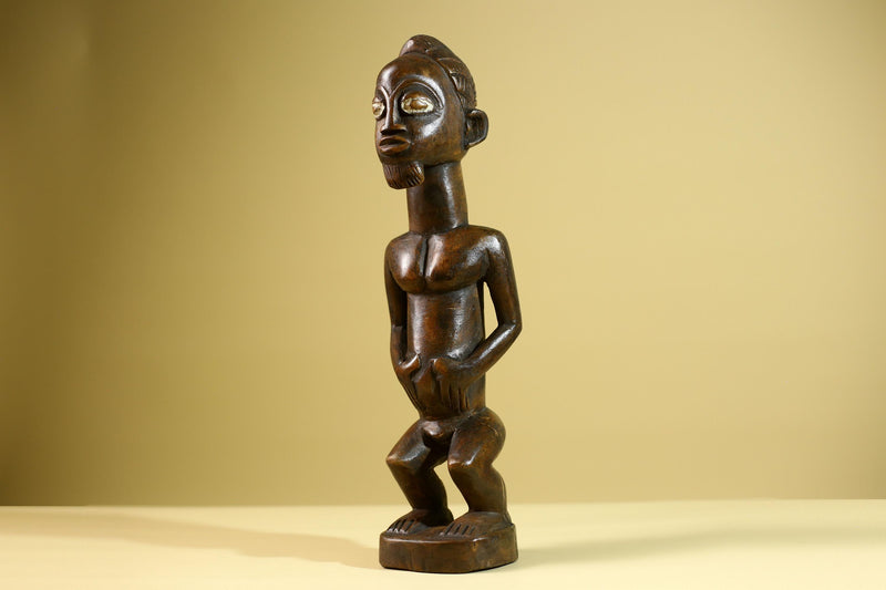 African Yoruba Male Statue Tribal Wood Carving Hand Carved Figurine Ethnic Art Home Décor Collectible Sculpture-G5804