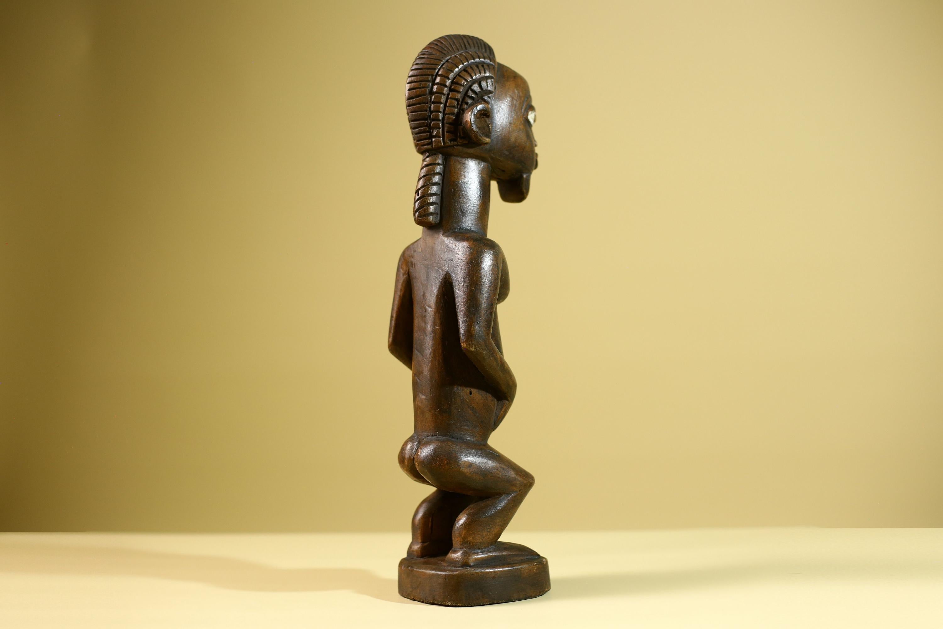 African Yoruba Male Statue Tribal Wood Carving Hand Carved Figurine Ethnic Art Home Décor Collectible Sculpture-G5804
