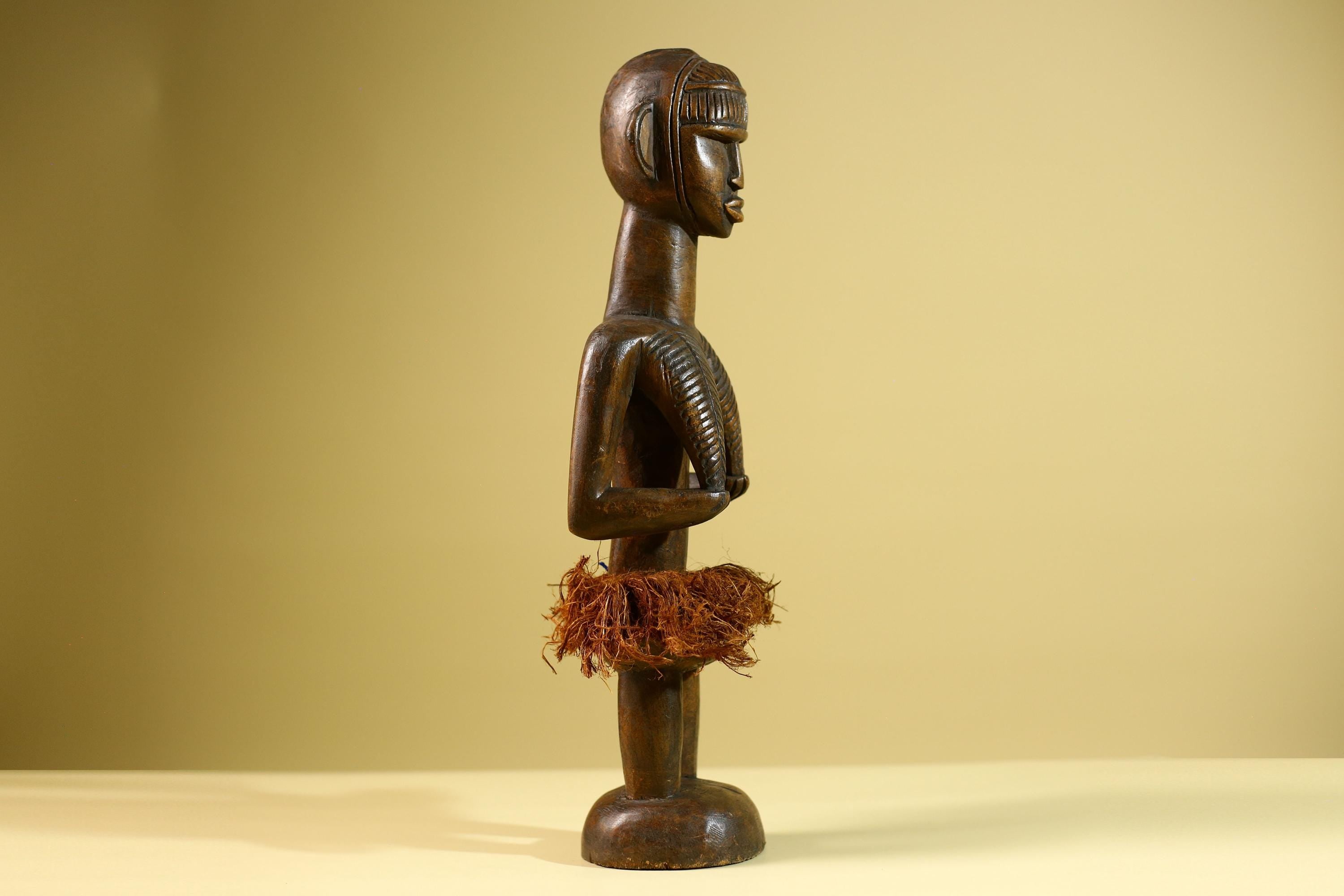 African Baule Tribal Statue Woman Figure Hand Carved Wood Fertility Art Sculpture Home Decor-G5807