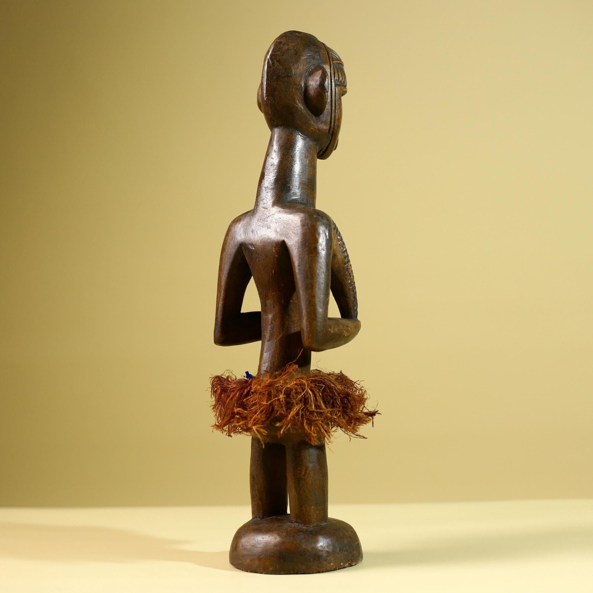 African Baule Tribal Statue Woman Figure Hand Carved Wood Fertility Art Sculpture Home Decor-G5807