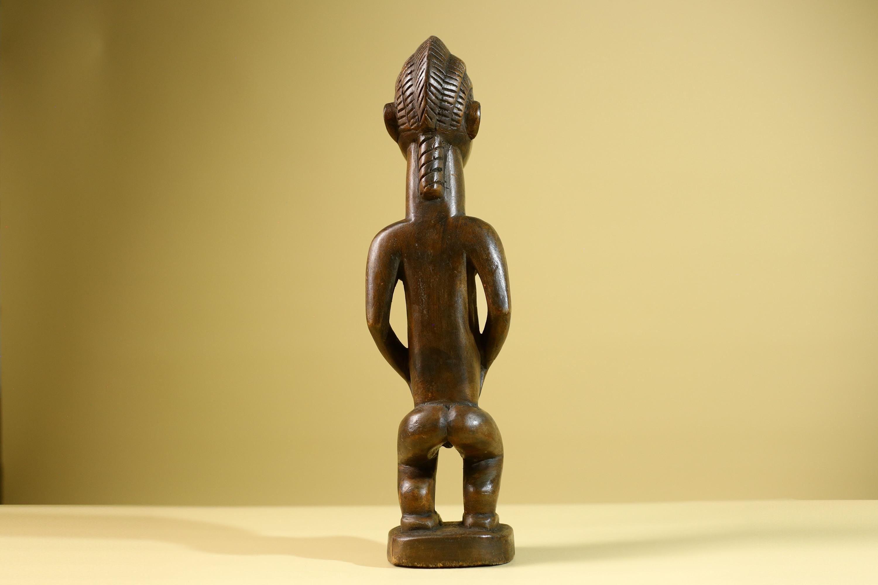 African Baule Fertility Statue – Hand Carved Wood Tribal Art Decor Figure from Côte d’Ivoire West Africa-G5809