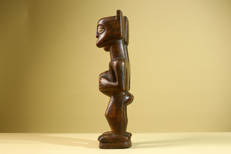 Yoruba African Twin Figure Hand Carved Wood Statue Tribal Fertility Art Decor West Africa Sculpture Vintage Home Decoration-G5811