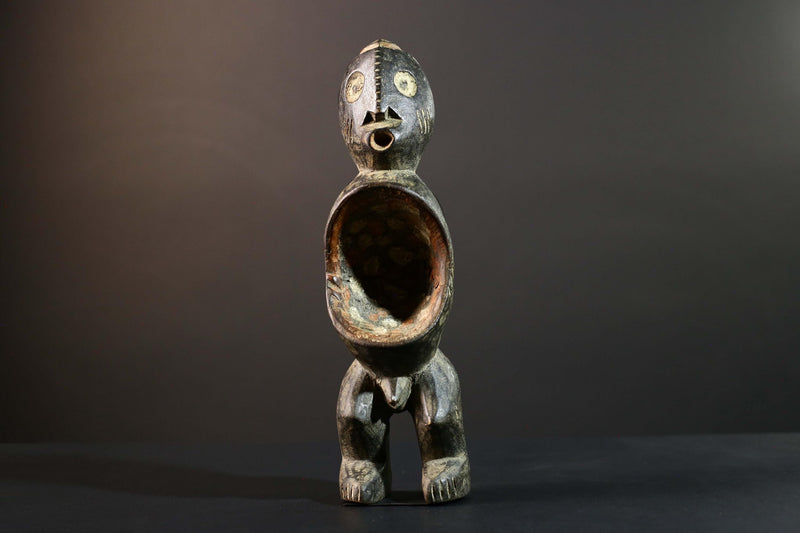Hand Carved Tribal Vintage Ambete Statue Wood Reliquary Figure-G5794