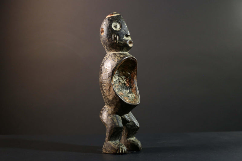 Hand Carved Tribal Vintage Ambete Statue Wood Reliquary Figure-G5794