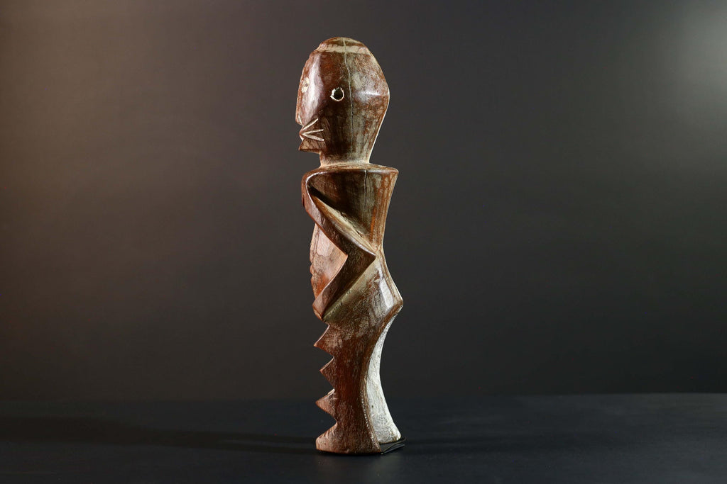 Hand Carved Tribal Vintage Ambete Reliquary Statue Wood Gabon Figure-G5796