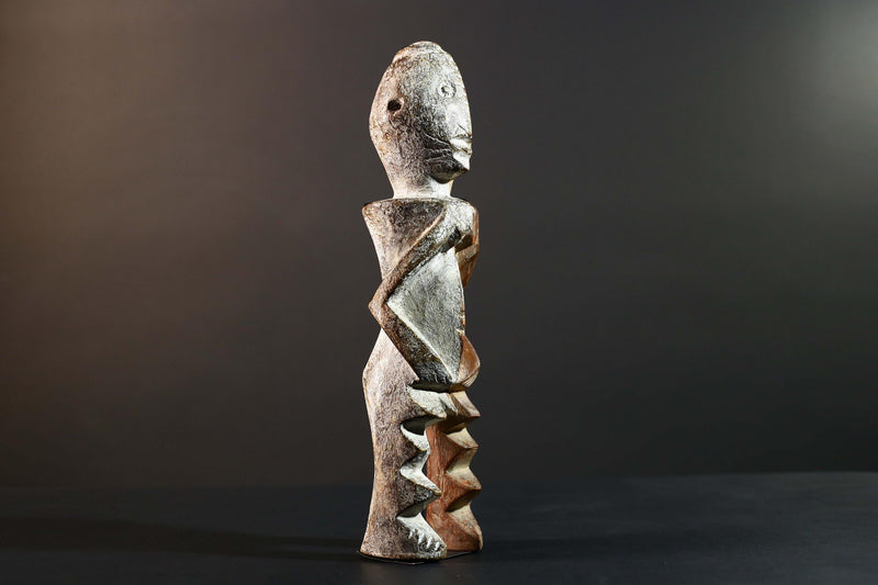 Hand Carved Tribal Vintage Ambete Reliquary Statue Wood Gabon Figure-G5796