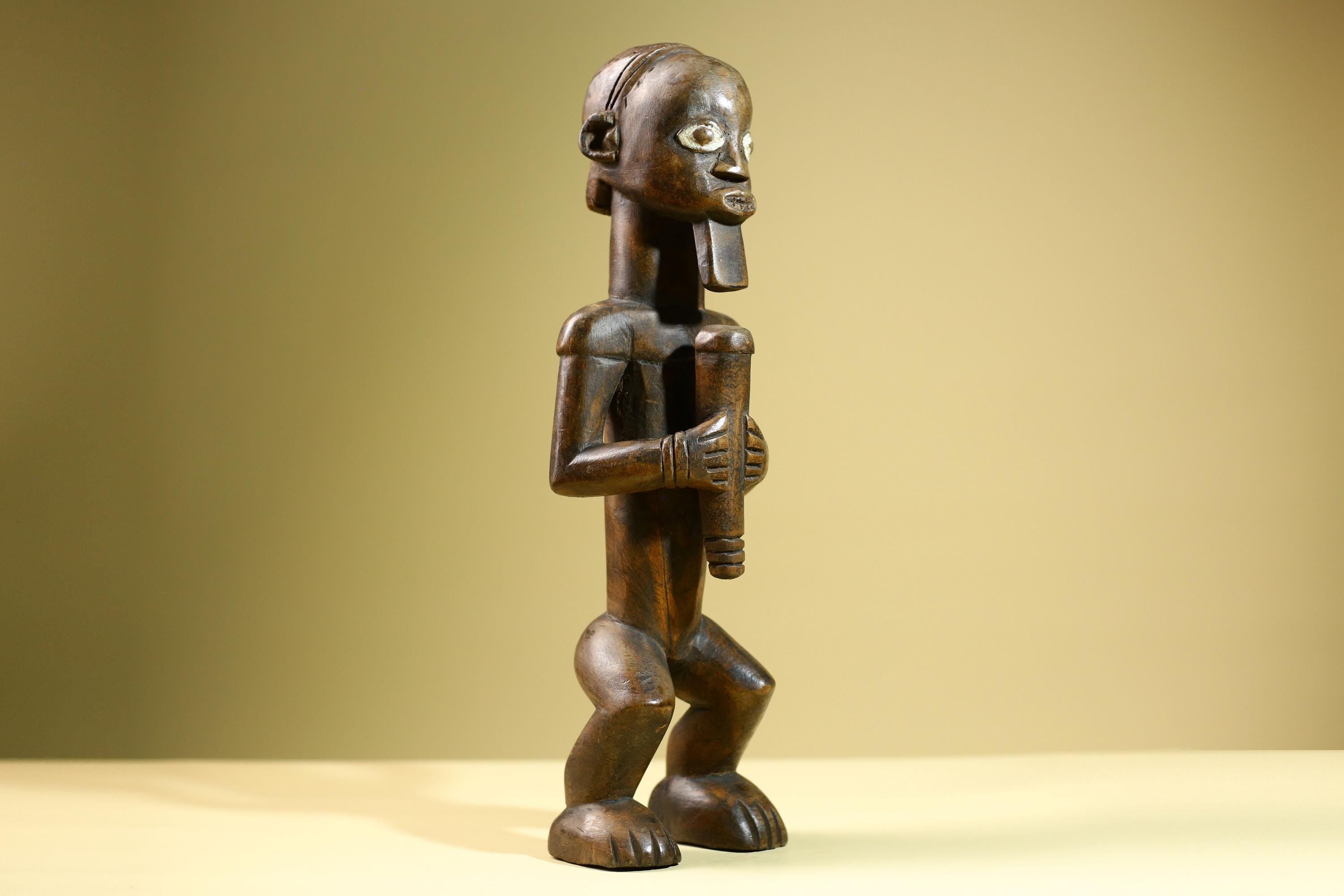African Tribal Statue Male Figure Hand Carved Wood Ritual Sculpture West African Art Collectible Figurine Home Decor-G5821