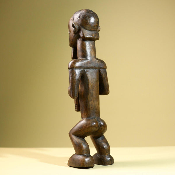 African Tribal Statue Male Figure Hand Carved Wood Ritual Sculpture West African Art Collectible Figurine Home Decor-G5821