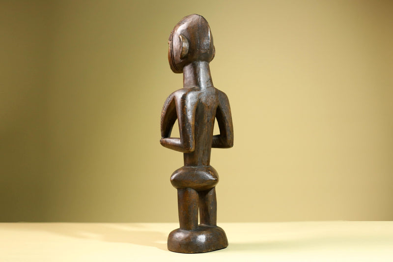 African Tribal Statue Female Figure Hand Carved Wood Fertility Sculpture Vintage Home Decor West Africa Art Collectible-G5822