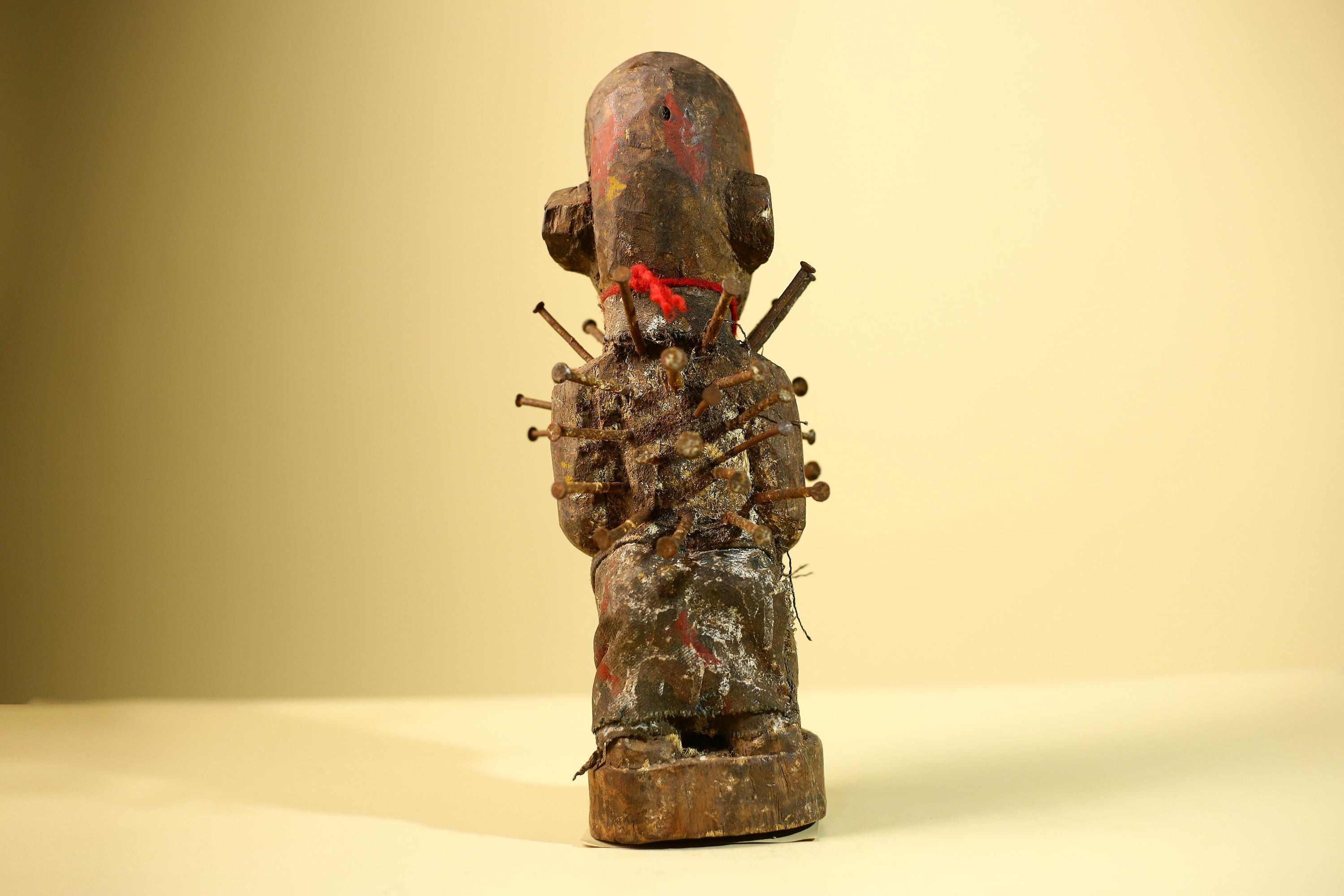Kongo Nkisi Nkondi Figure: African Tribal Power Sculpture with Nails & Vines-G5828