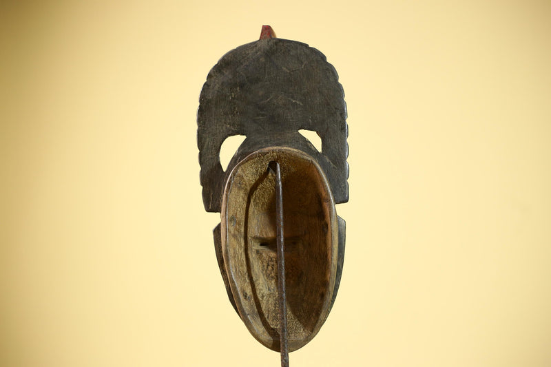 African Baule Mask Carved Wood Bird Crest Côte d’Ivoire Tribal Art Decor-G5835