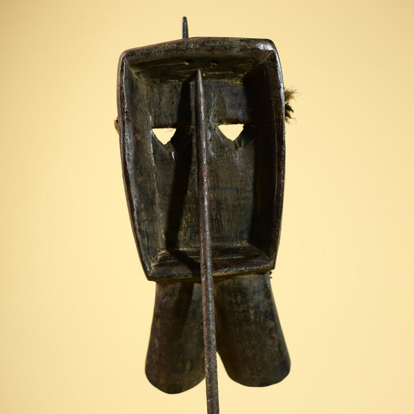 African Dan Mask Carved Wood Double Mouth Côte d’Ivoire Tribal Art Decor Collectible Decor-G5843