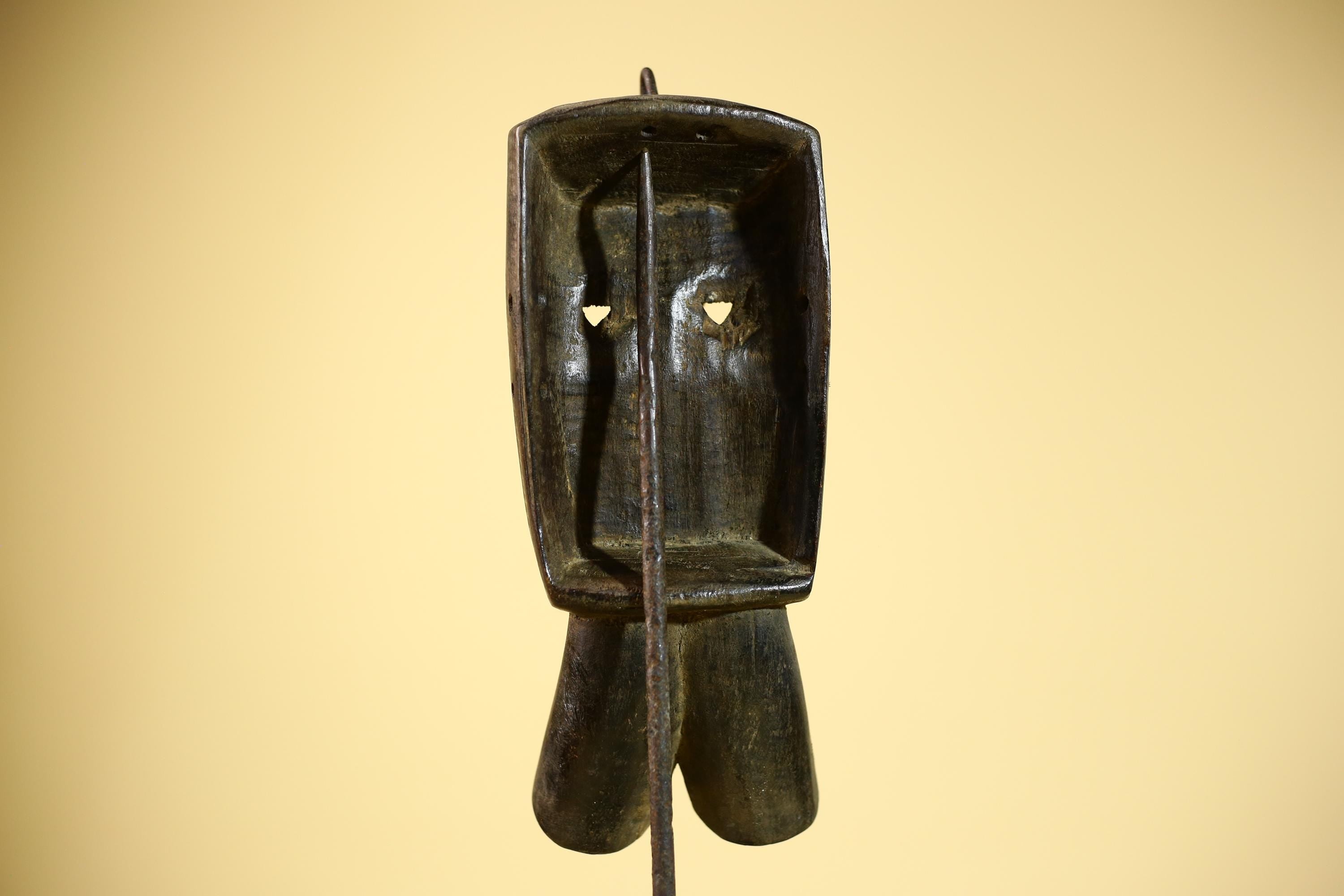 African Dan Mask Carved Wood Red Pom Adorned Côte d’Ivoire Tribal Decor Collectible Decor-G5844