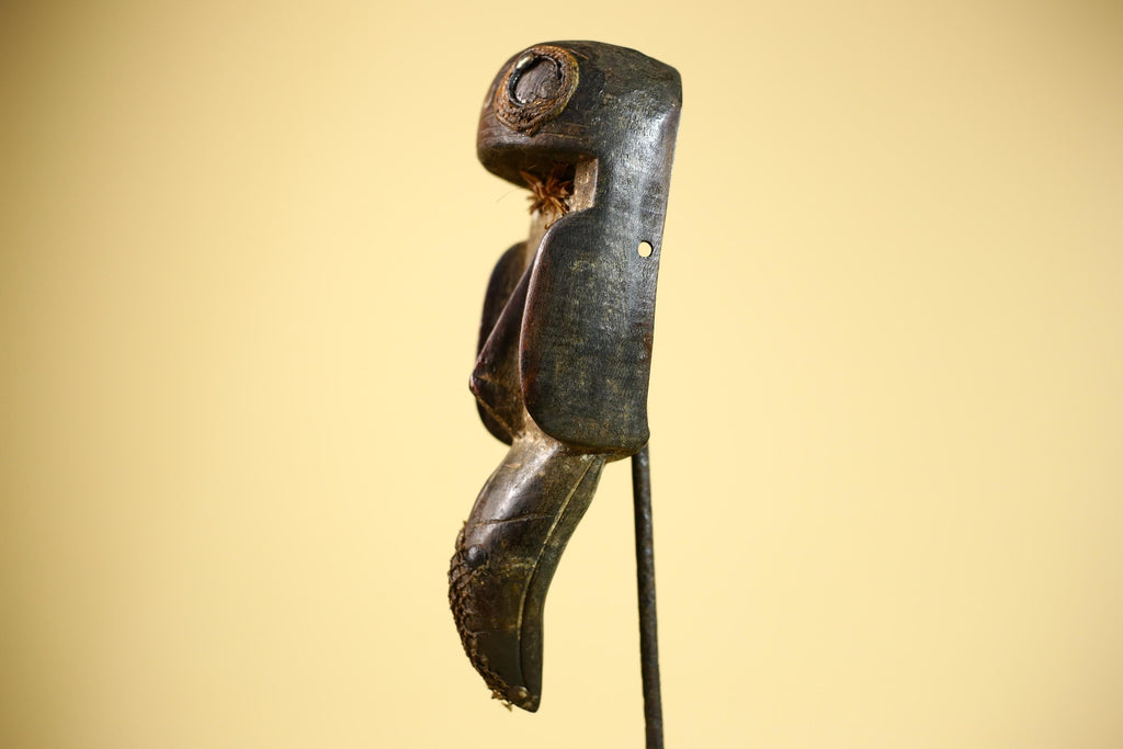 African Dan Mask Carved Wood Raffia Beak Côte d’Ivoire Tribal Art Decor-G5846
