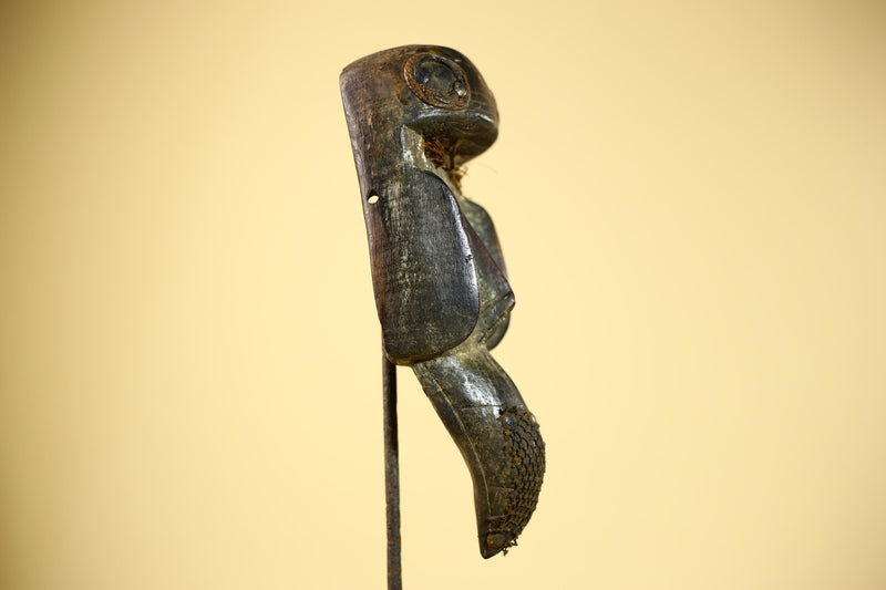 African Dan Mask Carved Wood Raffia Beak Côte d’Ivoire Tribal Art Decor-G5846