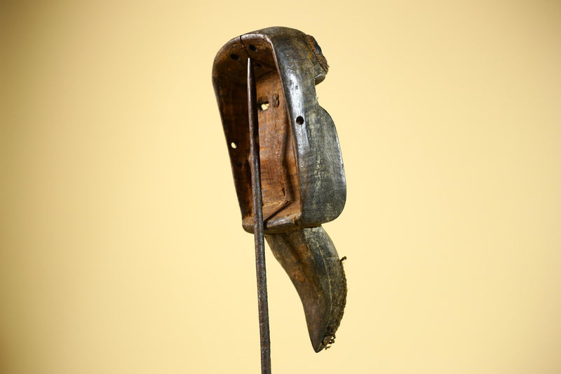 African Dan Mask Carved Wood Raffia Beak Côte d’Ivoire Tribal Art Decor-G5846