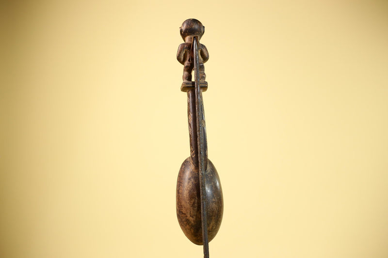 African Spoon Carved Wood Figure Handle Côte d’Ivoire Tribal Art Decor-G5847