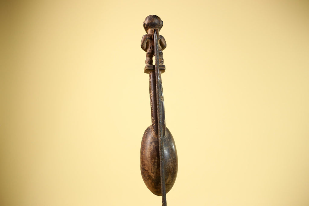 African Spoon Carved Wood Figure Handle Côte d’Ivoire Tribal Art Decor-G5847