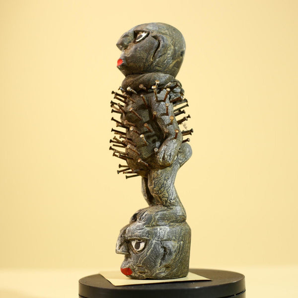 African Tribal Statue Nail Fetish Nkisi Figure Congo Ritual Art Decor-G5850