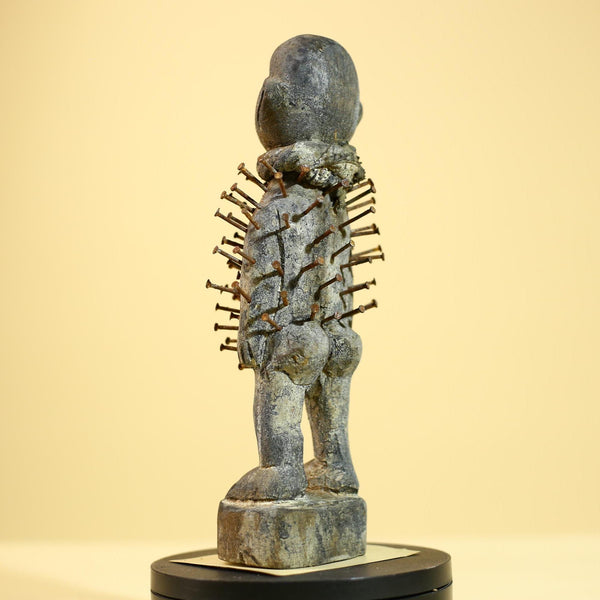 African Tribal Statue Nail Fetish Nkisi Figure Congo Ritual Art Decor-G5851