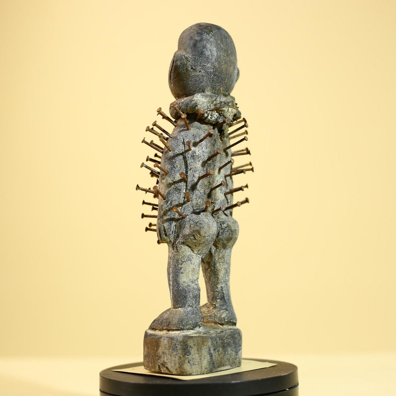 African Tribal Statue Nail Fetish Nkisi Figure Congo Ritual Art Decor-G5851