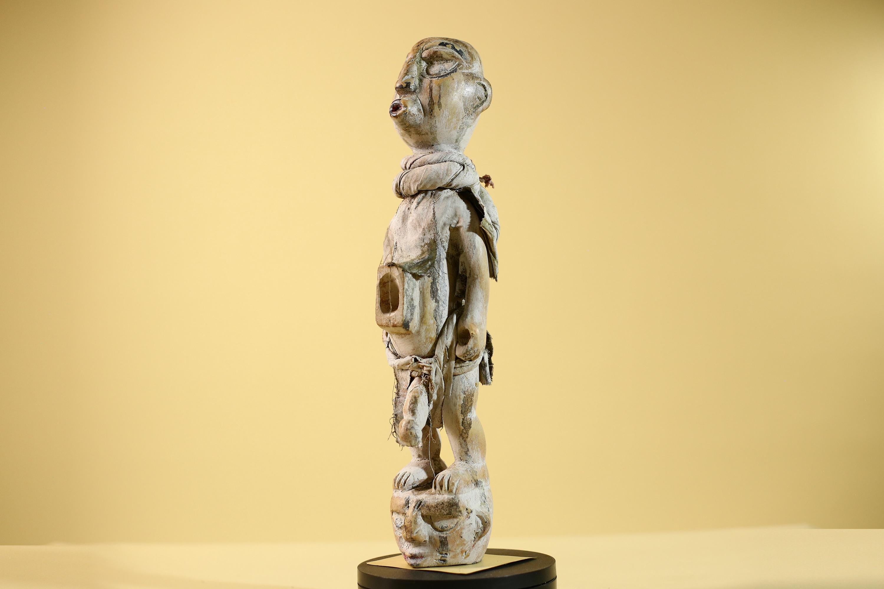 African Tribal Statue Fetish Nkisi Figure Congo Wood Ritual Art Decor-G5852