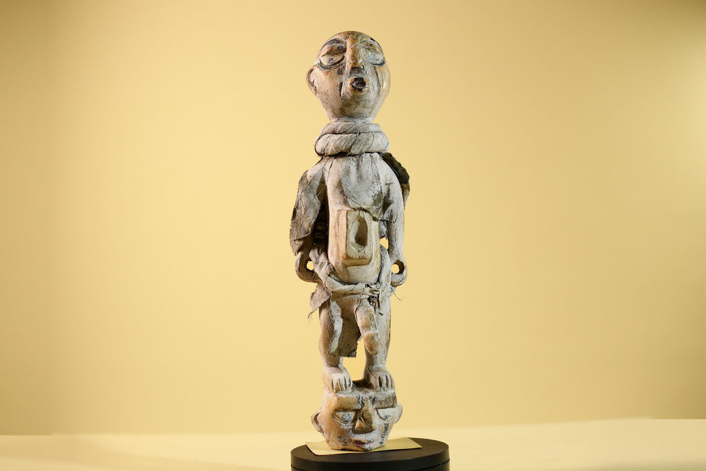 African Tribal Statue Fetish Nkisi Figure Congo Wood Ritual Art Decor-G5852