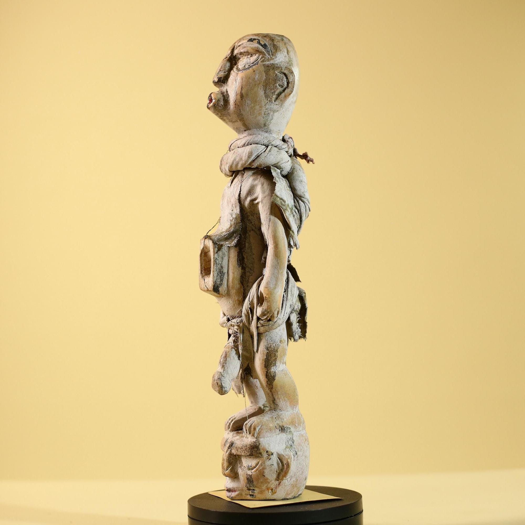 African Tribal Statue Fetish Nkisi Figure Congo Wood Ritual Art Decor-G5852