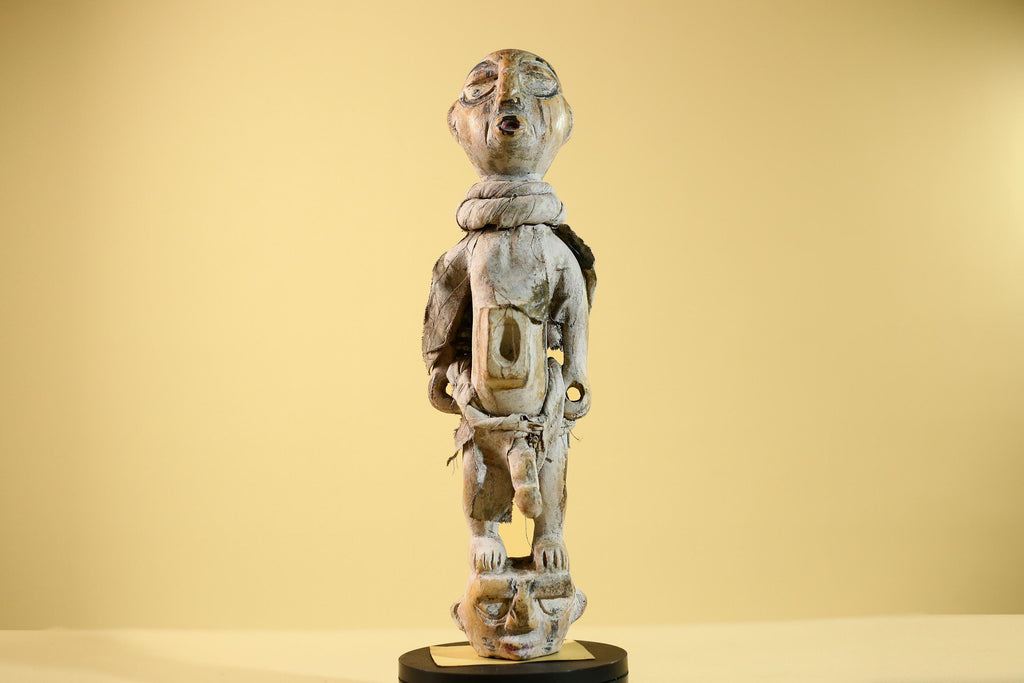 African Tribal Statue Fetish Nkisi Figure Congo Wood Ritual Art Decor-G5852