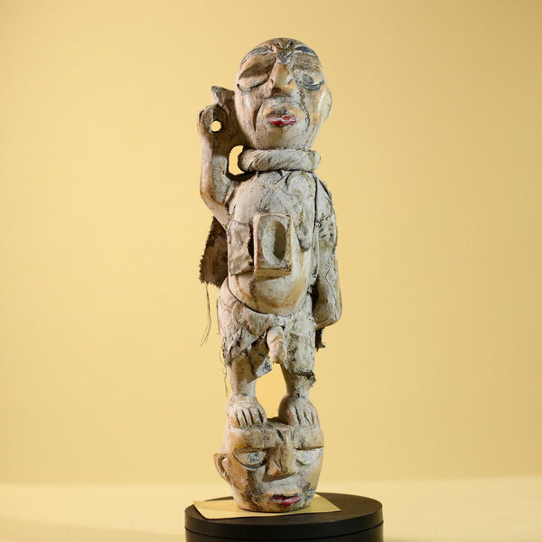 African Tribal Statue Fetish Nkisi Figure Congo Wood Ritual Art Decor-G5853