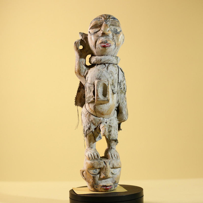 African Tribal Statue Fetish Nkisi Figure Congo Wood Ritual Art Decor-G5853