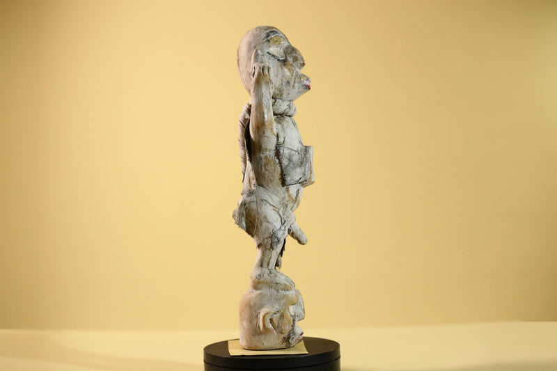African Tribal Statue Fetish Nkisi Figure Congo Wood Ritual Art Decor-G5853