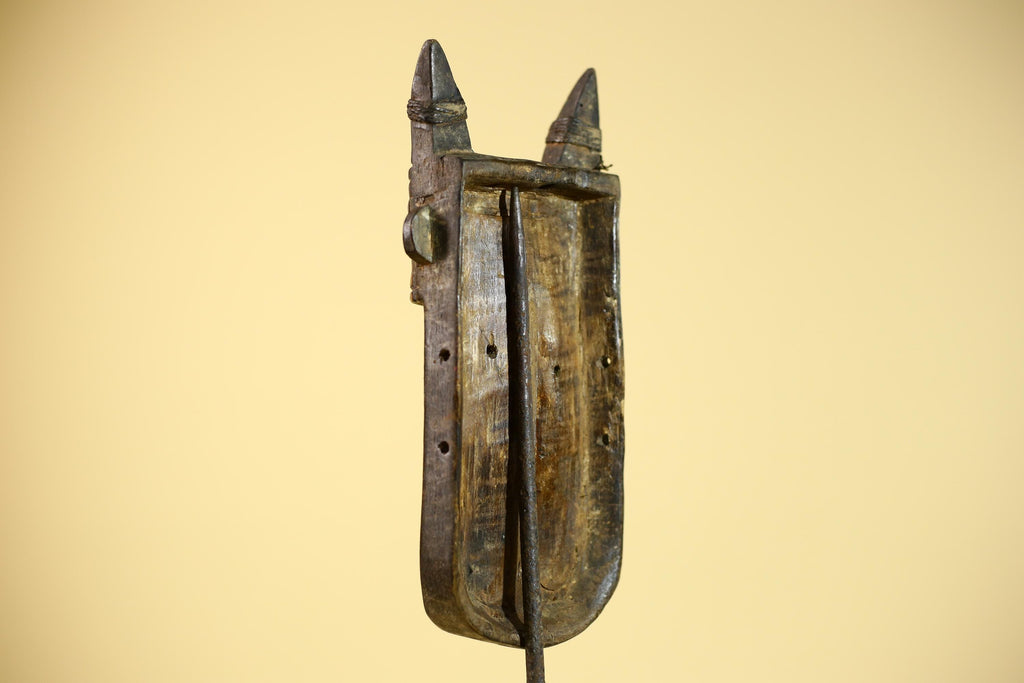 African Tribal Mask Toma Wood Metal Detail Guinea Ritual Wall Art Decor-G5856