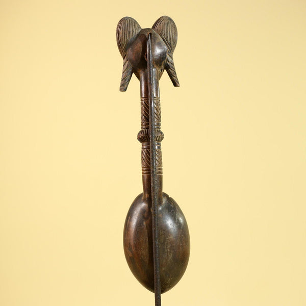 African Baule Spoon Tribal Wood Carving Female Head Côte d’Ivoire Decor-G5861