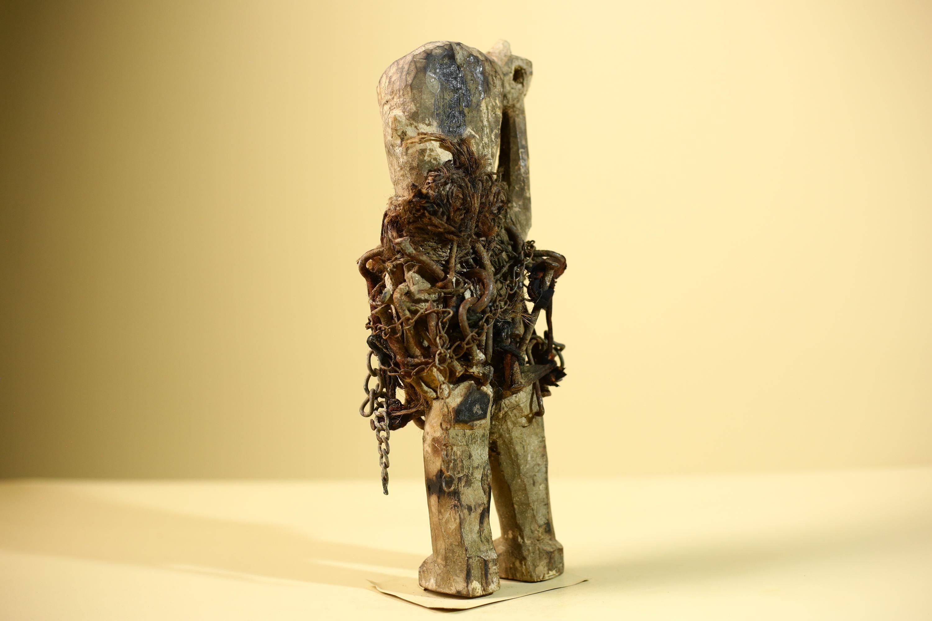 Kongo Nkisi Nkondi Figure: African Tribal Power Sculpture with Nails & Vines-G5829