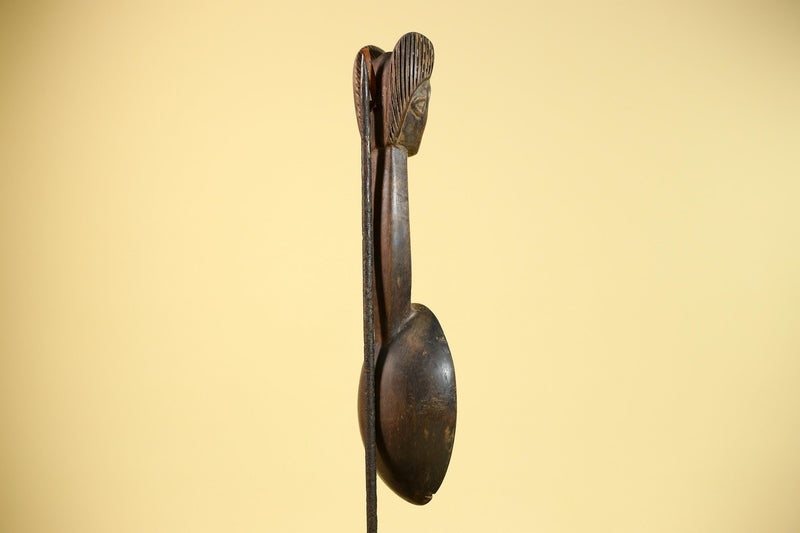 Songye Tribe African Head Sculpture: Hand-Carved Wood Congo Art-G5862