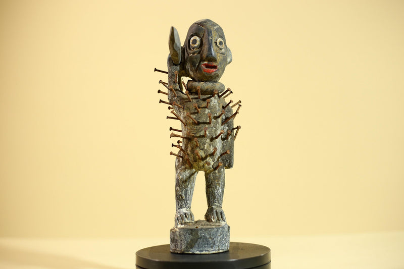 African Tribal Figure, Carved Wood Sculpture, Ritual Art, Standing, Collectible Sculpture Decor-G5866