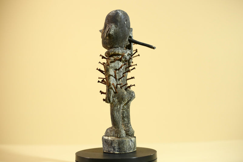 African Tribal Figure, Carved Wood Sculpture, Ritual Art, Standing, Collectible Sculpture Decor-G5866