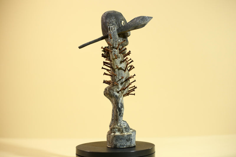 African Tribal Figure, Carved Wood Sculpture, Ritual Art, Standing, Collectible Sculpture Decor-G5866