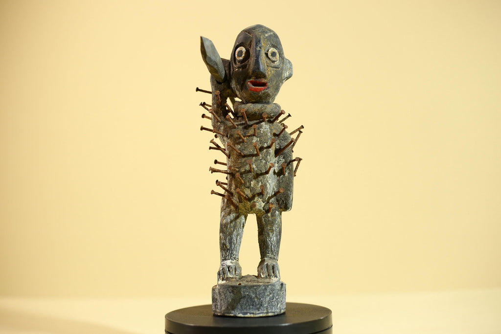 African Tribal Figure, Carved Wood Sculpture, Ritual Art, Standing, Collectible Sculpture Decor-G5866